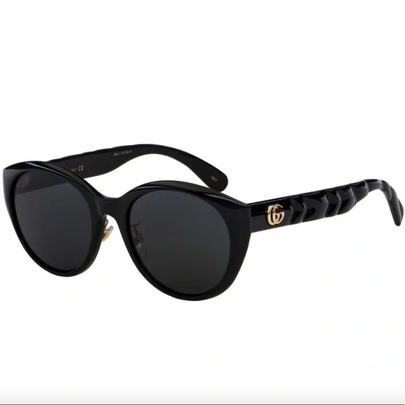 NWT Gucci Black Cat Eye 56mm Sunglasses display picture 2